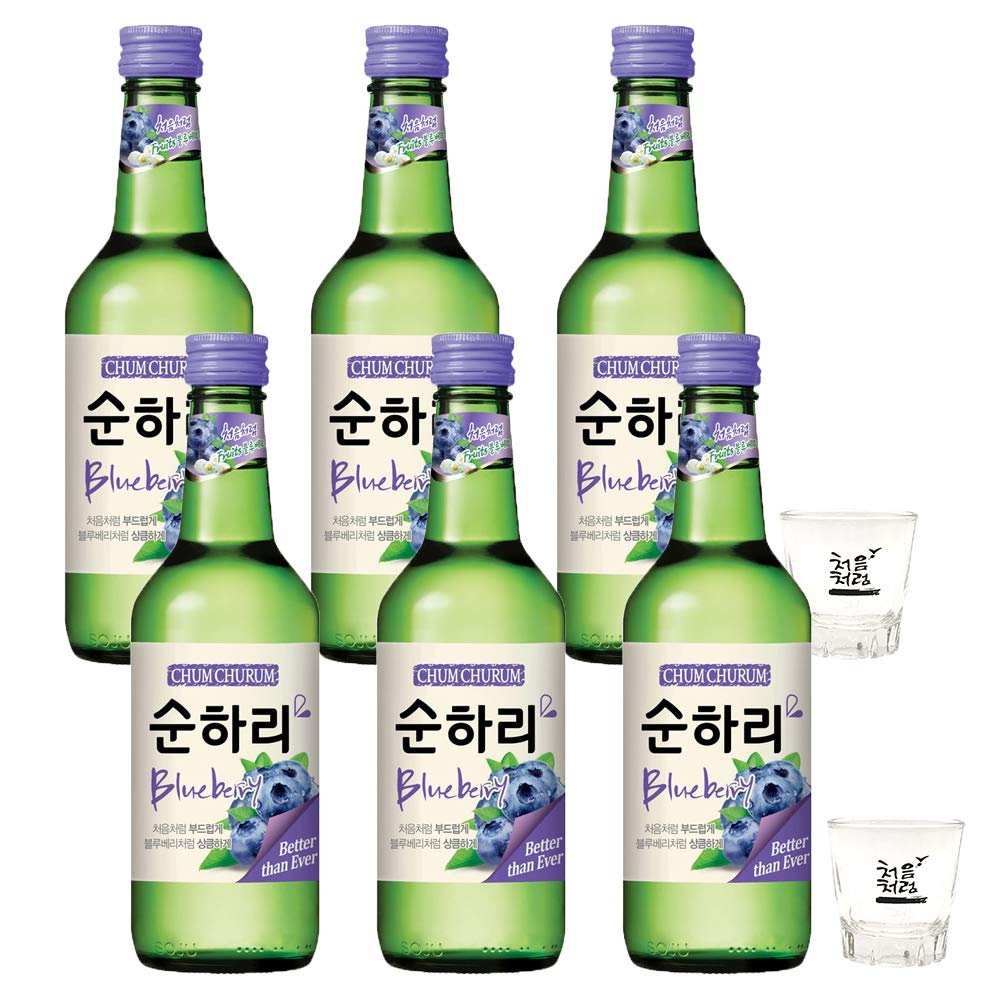 Lotte Chum Churum SOONHARI Soju - Blueberry Flavour 360ml 12% Alc./Vol (Pack of 6)