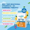 Health4All Kids Vitamin D3 + K2 180 Chewable Tablets 6 Months Supply, 600iu D3 & 55mcg K2 MK-7 for Children 4+, Natural Orange Flavour, Sugar-Free | Made in UK (Not Gummies) view 2