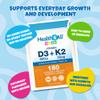 Health4All Kids Vitamin D3 + K2 180 Chewable Tablets 6 Months Supply, 600iu D3 & 55mcg K2 MK-7 for Children 4+, Natural Orange Flavour, Sugar-Free | Made in UK (Not Gummies) view 3