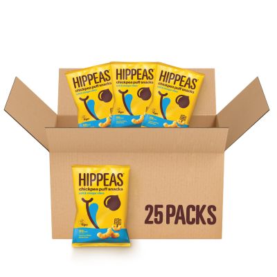 HIPPEAS Salt & Vinegar Chickpea Puff Vegan Crisps Multipack | 25 x 15g Packets | Plant-Based, Source of Protein | Free from Gluten & Artificial Flavours | Light & Crunchy - 62 calories per serving