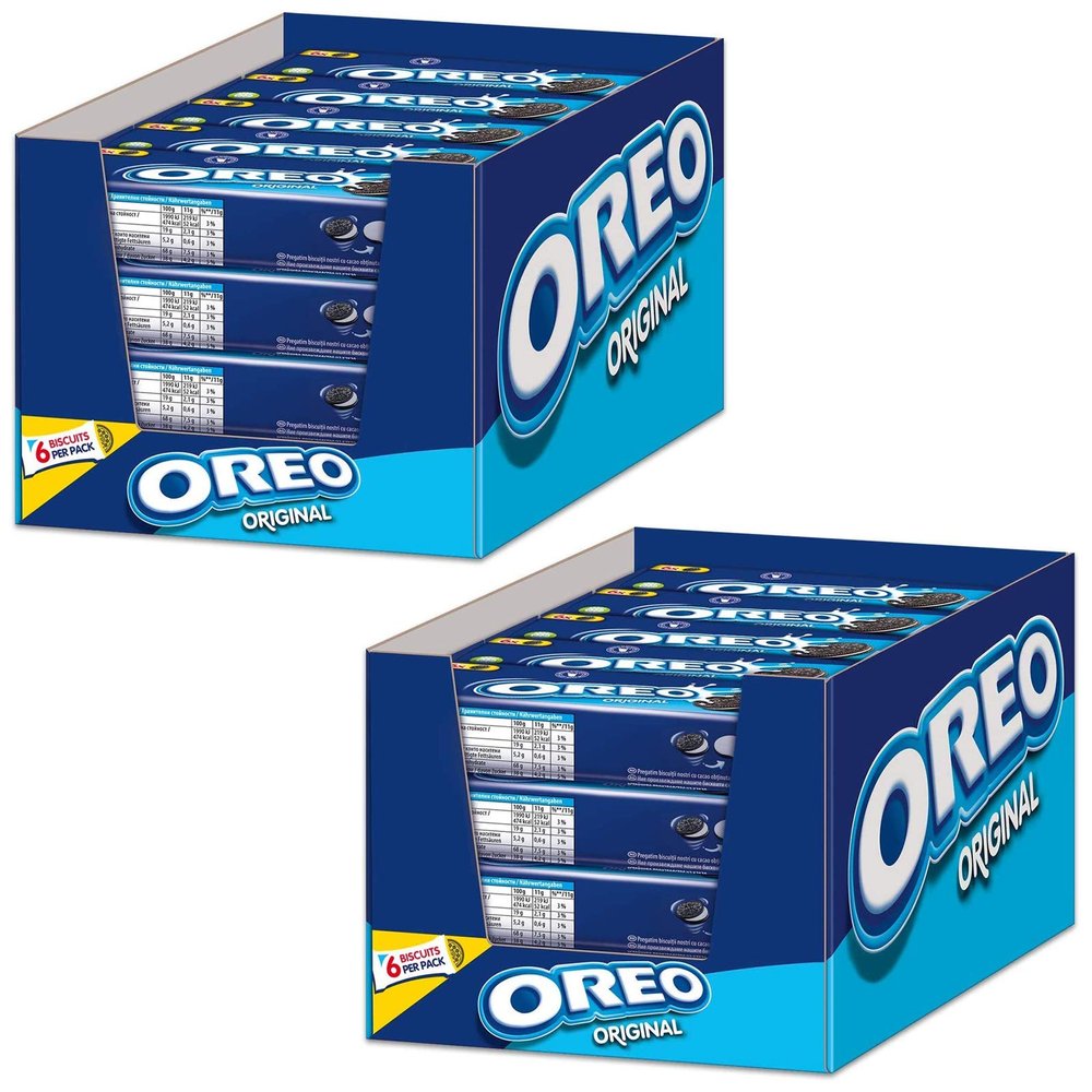 Oreo Original Chocolate Sandwich Vanilla Cream Centre Biscuits 66g Pack 20's (2 Pack)