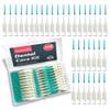 SOL 250pcs Dental Floss Picks, Green Silicone Sticks and Interdental Tooth Brushes for Human Teeth Cleaning, Plastic Toothpicks with Dual Design, Non-Slip Handle, Portable Tool for Teeth Care Flossing view 1