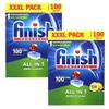 2 x 100 Tablets All In One Dishwasher Lemon Powerball Grease Cleaner view 1