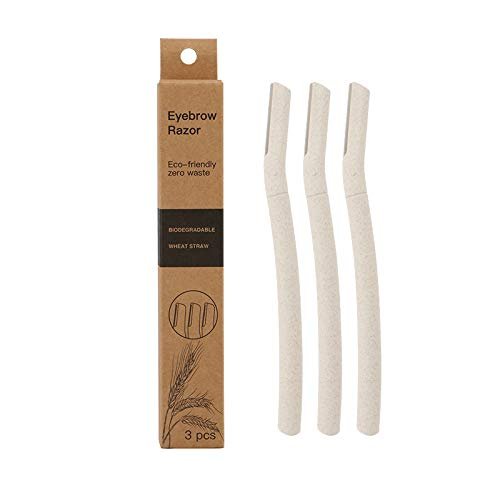 Eco Friendly Biodegradable Eyebrow Razor Trimmer Dermaplaning Blade Shaper Facial Hair Remover Peach Fuzz Women Men 3 pieces