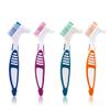 Denture Brush 1/2Pcs,Portable Double Head Denture Brush Set 4 Colors Brushes with Multi-Layered Bristles and Dual Angled Brush Heads view 2