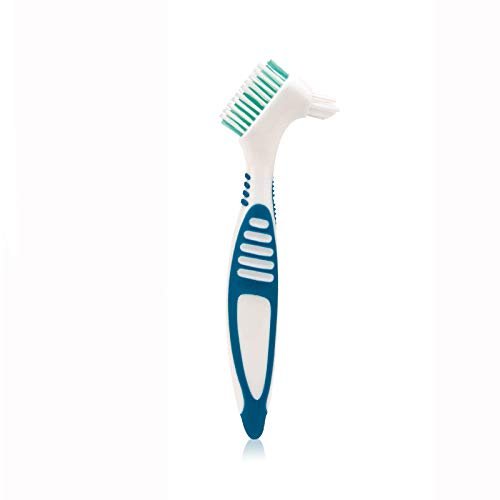 Denture Brush 1/2Pcs,Portable Double Head Denture Brush Set 4 Colors Brushes with Multi-Layered Bristles and Dual Angled Brush Heads
