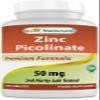 Best Naturals Zinc 50mg Supplements (as Zinc Picolinate) - Zinc Vitamins for Adults Immune Support - 120 Tablets view 1
