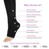 3 Pairs Zipper Compression Socks for Women 20-30 mmHg Open Toe Firm Support Graduated Varicose Veins Knee High Stockings Hosiery for Edema, Swollen, Pregnancy, Recovery view 4