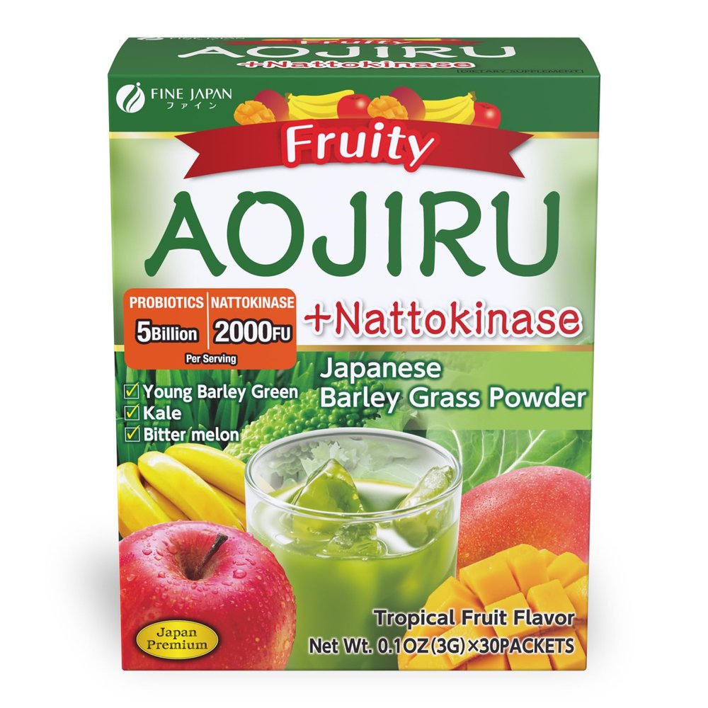 FIEN Japan Japanese Green Aojiru with Fruits and Natto Kinase (154 g / 30 Packets)