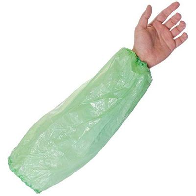 100 x Disposable Sleeves, Over-Sleeve Water-Resistant Arm Cover Sleeve Protector with Elasticated Wrist (Green)