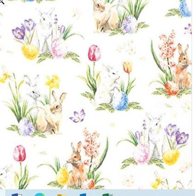 Paper+Design Pack of 20 Easter bunnies in the meadow 33 x 33 cm napkins, 3-ply, printed, paper