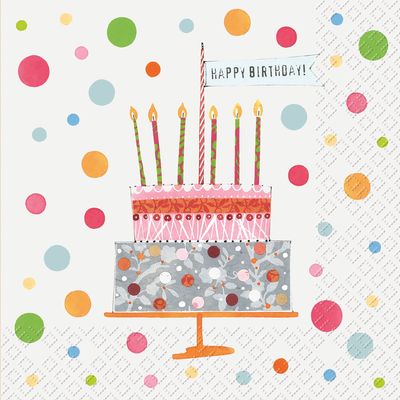 Serviette "Birthday Cake" 20 Pieces