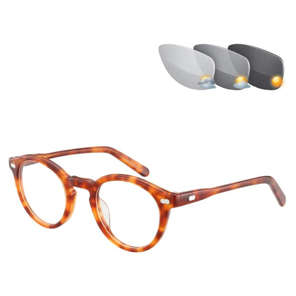 2021 Retro Transition Sunglasses, Photochromic Bifocal Reading Glasses UV400 Hyperopia Glasses Unisex,Red,+1.00