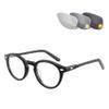 2021 Retro Transition Sunglasses, Photochromic Bifocal Reading Glasses UV400 Hyperopia Glasses Unisex,Black,+2.00 view 1