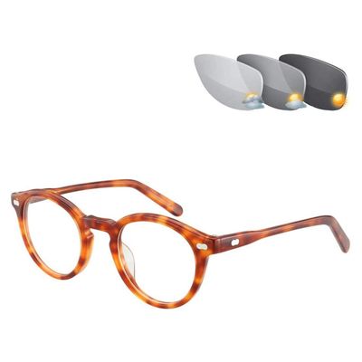 2021 Retro Transition Sunglasses, Photochromic Bifocal Reading Glasses UV400 Hyperopia Glasses Unisex,Red,+3.00