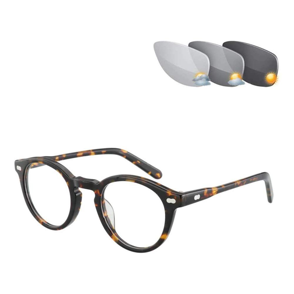 2021 Retro Transition Sunglasses, Photochromic Bifocal Reading Glasses UV400 Hyperopia Glasses Unisex,Brown,+1.50