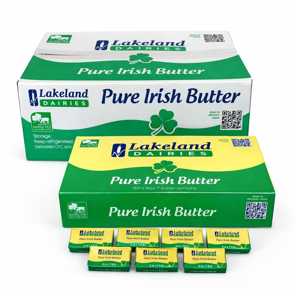 Lakeland Irish Butter Portions 4 x 150 Individual Foil Wrapped Portions from GREAT BRITISH TRADING LIMITED