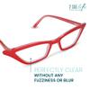 2SeeLife Premium Cat Eye Reading Glasses for Women Narrow-Medium Fit, Sturdy Frame, Spring Hinges, Stylish Funky Readers, Red, +4.00 view 2