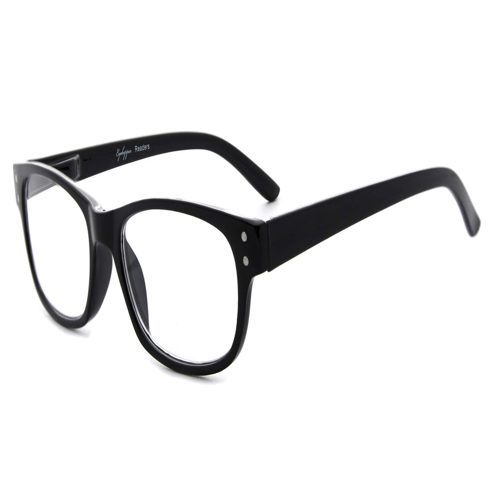 Eyekepper Reading Glasses Men Women, 0.00 Rectangular Black