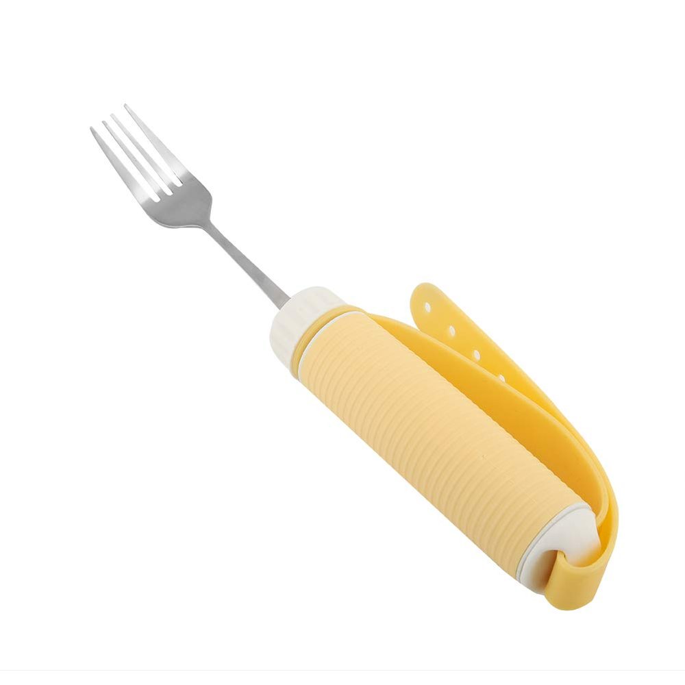 Non-Slip Disabled Fork, Elder Utensil Disabled Flexible Spoon, Ergonomic for Elderly Parkinson's Disabled Hand Tremors(fork)