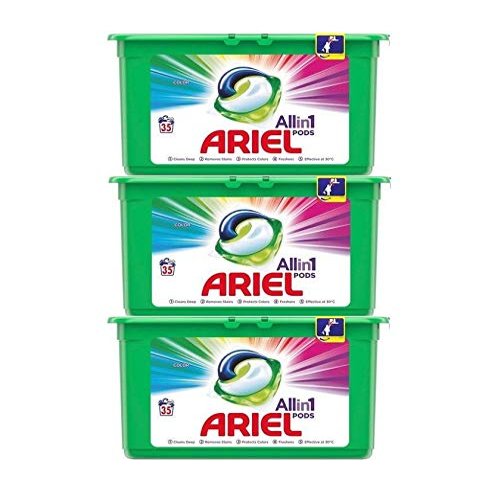 Ariel All in 1 Pods Colour Detergent, 105 Washes (3 x 35 Washes)