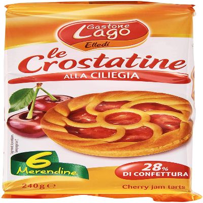 Gastone Lago Crostatine Confettura Di Ciliegia Snack Dolce 3 Pezzi Da 240 Gr