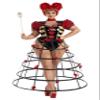 Party King Women's Plus Size Caged Heart Queen Costume Adult, Black/Red, 1x view 1