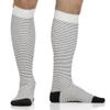 VIM & VIGR 30-40 mmHg Compression Socks for Women & Men, Cream & Black Pinstripe, 4 view 4