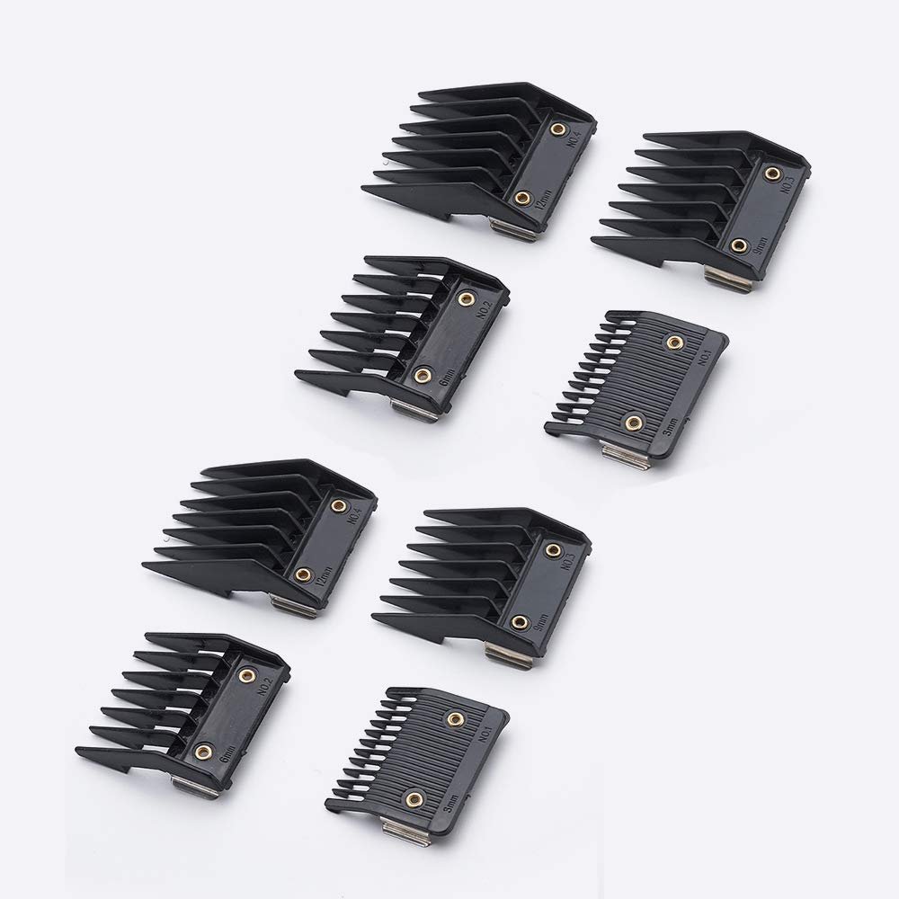 TWH Universal Hair Clipper Limit Comb 4PCS/8PCS Professional Clipper Guard Trimmers DIY Guide Attachment Size Barber Replacement Metal Clip Cutting Guide Comb