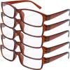 4sold The Reading Glasses Slim Readers Value 5 Pack Mens Womens Brown +1.50 view 1