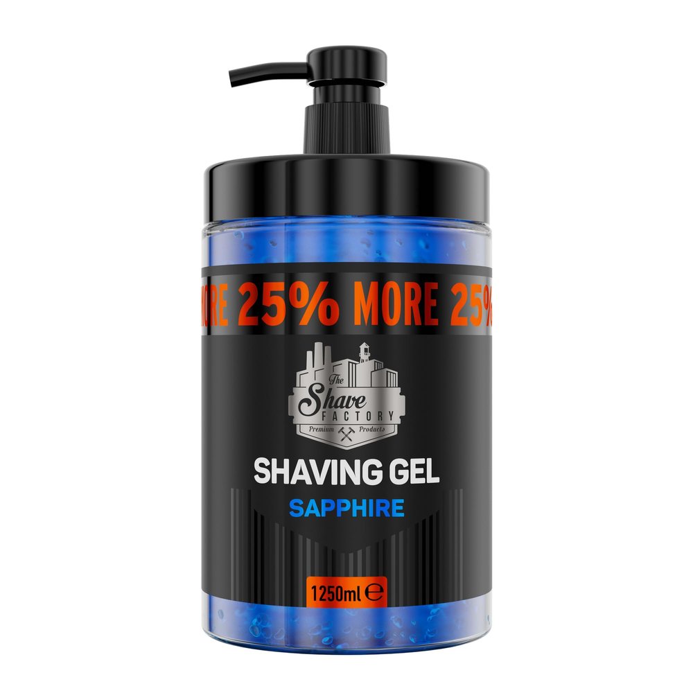 The Shave Factory Shaving Gel with 25% More Free - Moisturizing Effect Fresh Active Product for Professional Barbers/Hairdressers and Traditional Shaving Enthusiasts.