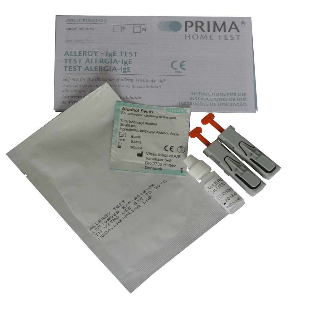 Allergy Test Kit - Tests for Allergies (IgE) to Dog and Cat Hair, Pollens and Hay Feve