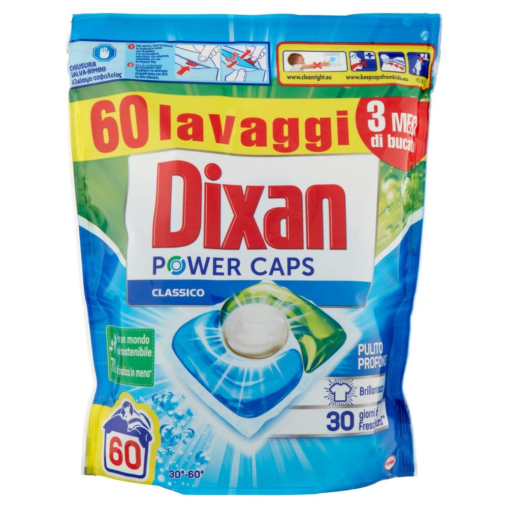 Dixan PowerCaps, Washing Machine Capsule, 60 Washes - 900g