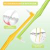 2 Pieces Tuft Toothbrush Tufted Brush, Slim Interspace Teeth Brushes Trim Tooth Toothbrush for Detail Cleaning (Green, Yellow) view 4