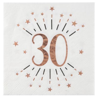 Santex Rose Gold Sparkling age 30 Napkins