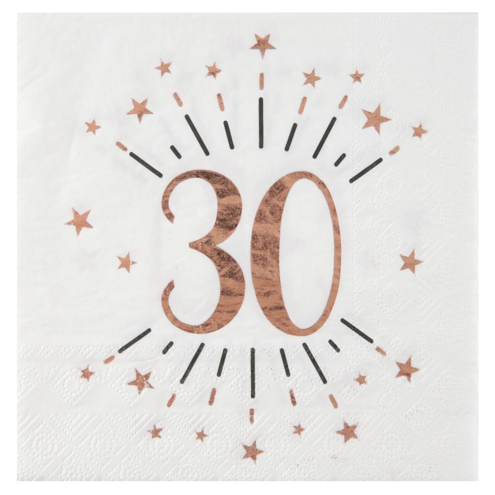 Santex Rose Gold Sparkling age 30 Napkins