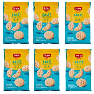6X Schr Gluten Free Salt Lightly Salted Snack Crackers 175g Gluten-Free Product Savory Biscuits