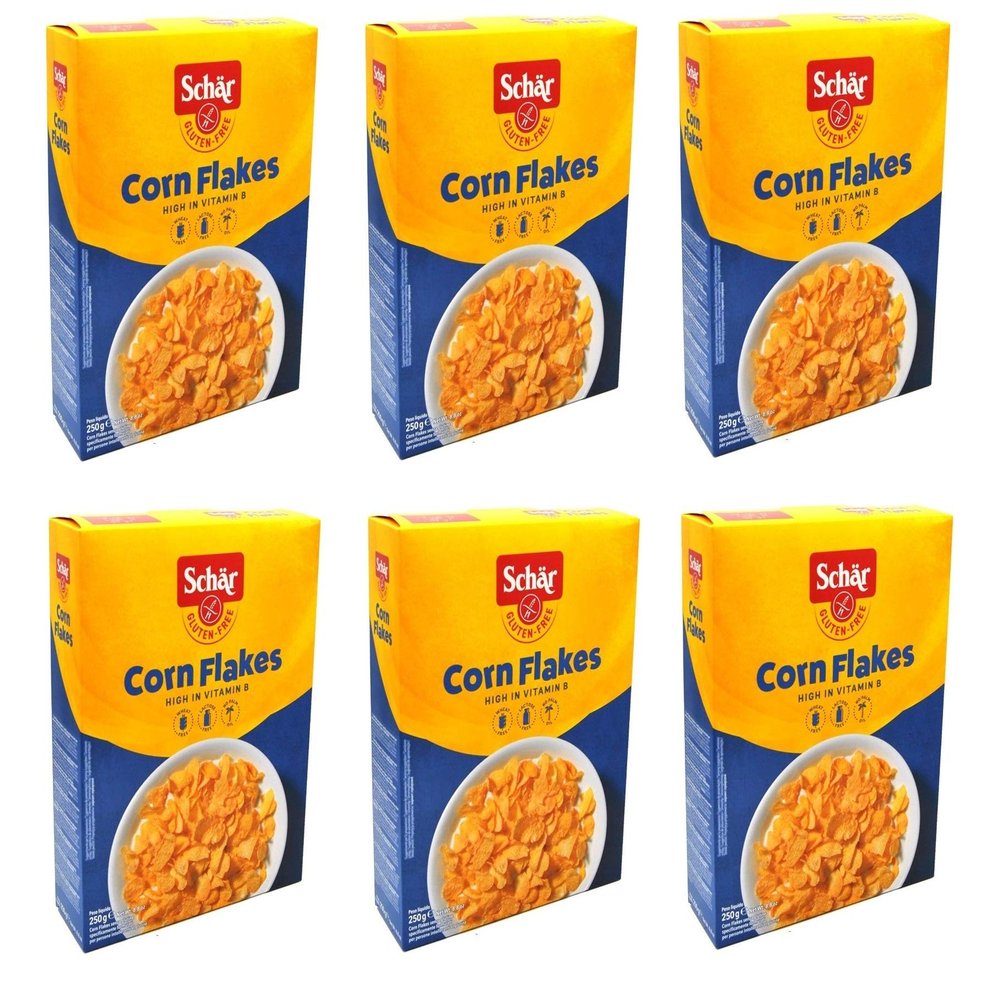 6X SCHR Corn Flakes Gluten Free Rich in Vitamin B 250g
