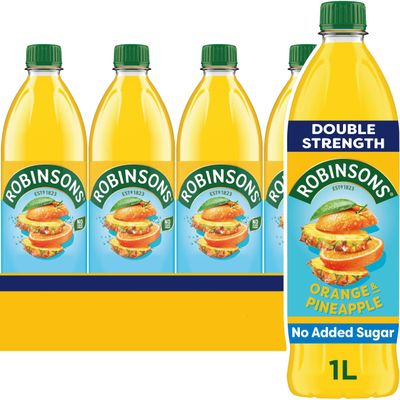 Robinsons Fruit Squash - Low Calorie - Double Strength - Orange and Pineapple 1 Litre, 12 Count