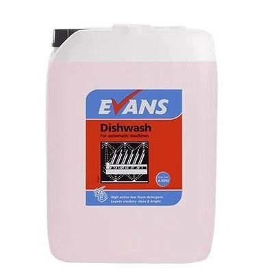 Evans Dishwash Extra Concentrated Low Foam Liquid Detergent 20ltr, for Automatic Dishwashers