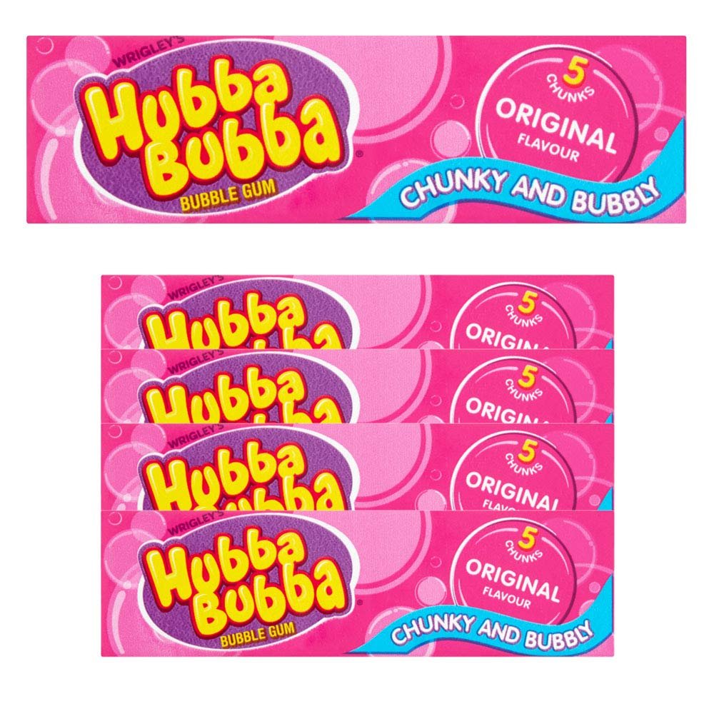 5 x 5 chunks Bubble Chewing Gum Original Flavour Fresh Breath