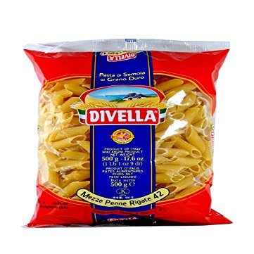 DIVELLA DURUM Wheat Semolina Pasta MEZZE Penne RIGATE 42 GR 500 X 24