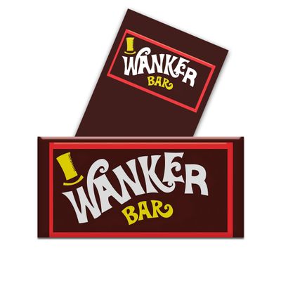 2 Pack - Wanker Bar - Funny Chocolate Novelty Wrappers Insults Joke Valentines Fathers Mothers Day Birthday Secret Santa Gift Present Rude (Chocolate Bar Not Included)