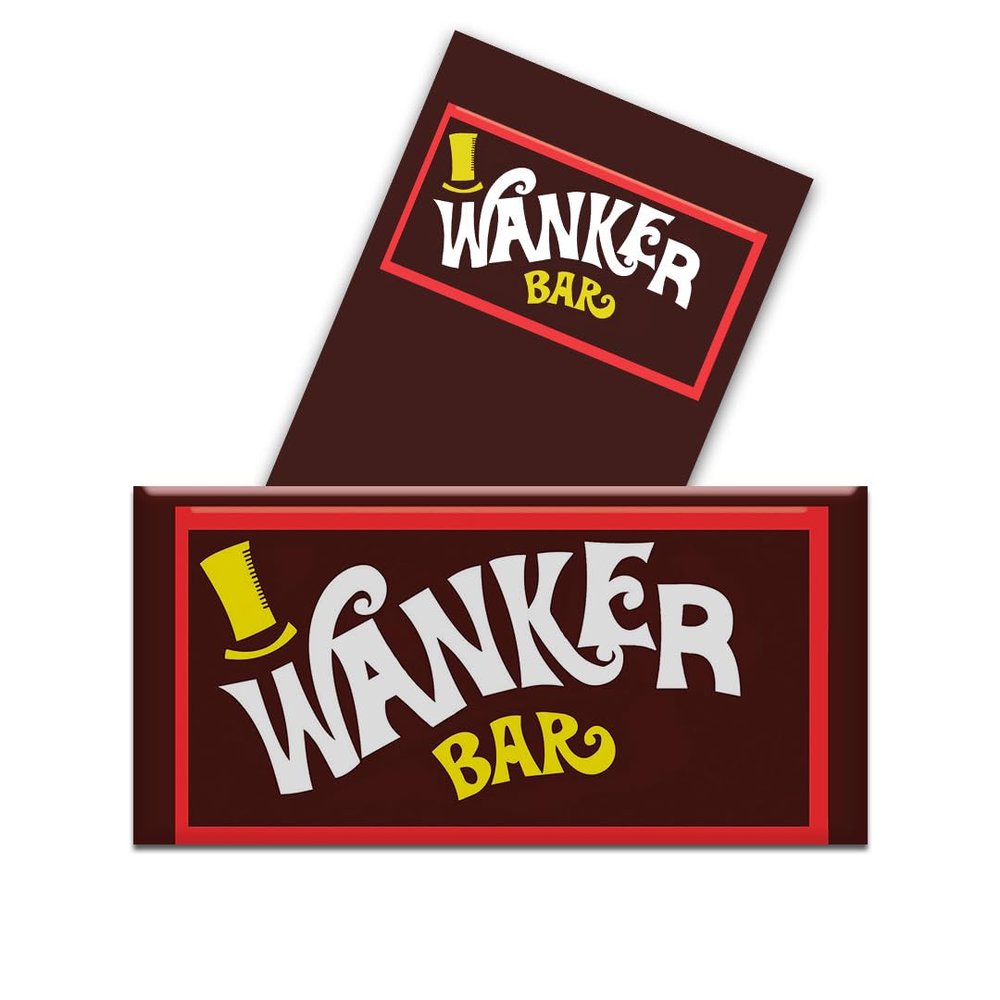 2 Pack - Wanker Bar - Funny Chocolate Novelty Wrappers Insults Joke Valentines Fathers Mothers Day Birthday Secret Santa Gift Present Rude (Chocolate Bar Not Included)