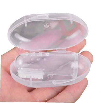 Cute Finger Toothbrush with Box Children Teeth Clear Massage Soft Silicone Infant Rubber Cleaning Brush Massager Random Color