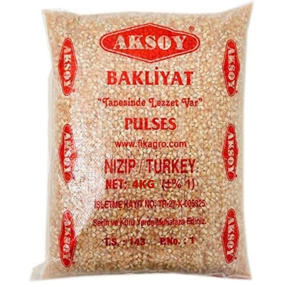 Aksoy Popping Corn Kernels 4KG Non-GMO Popcorn Seeds, Natural Flavor, Premium Quality, Suitable for Stovetop, Microwave & Air Popper, Perfect for Homemade Popcorn Snacks