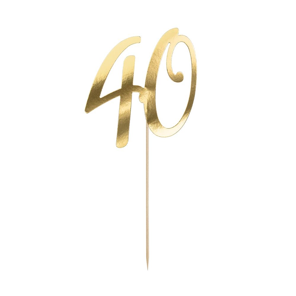 20.5Cm No.40 Gold Cake Topper
