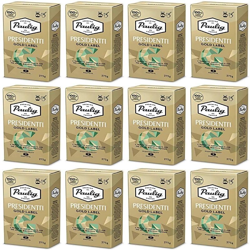 Paulig Presidentti Gold Label Ground Coffee 12 Pack of 500g