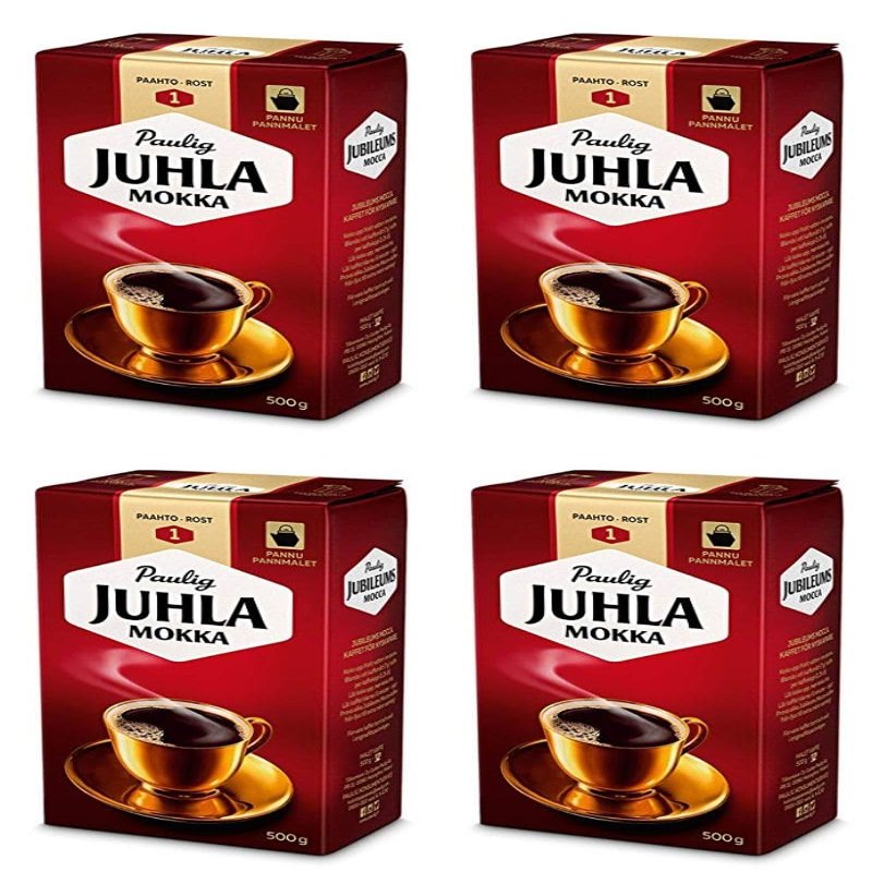 Paulig Juhla Mokka coarse Ground Coffee 4 Packs of 500g