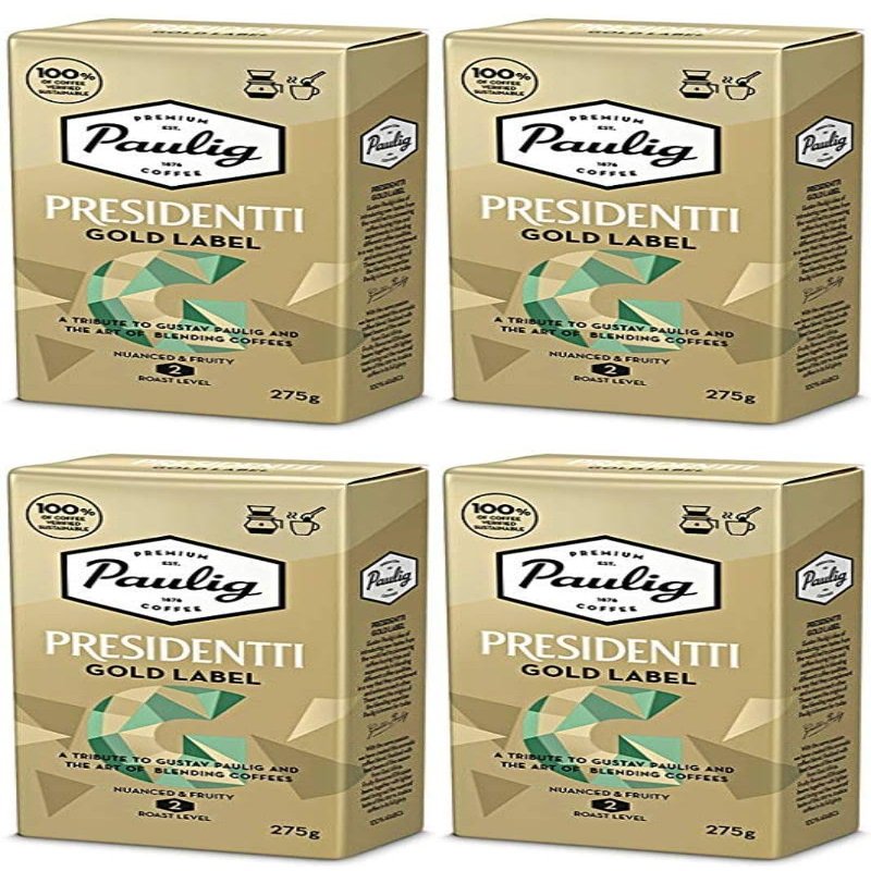 Paulig Presidentti Gold Label Ground Coffee 4 Pack of 500g